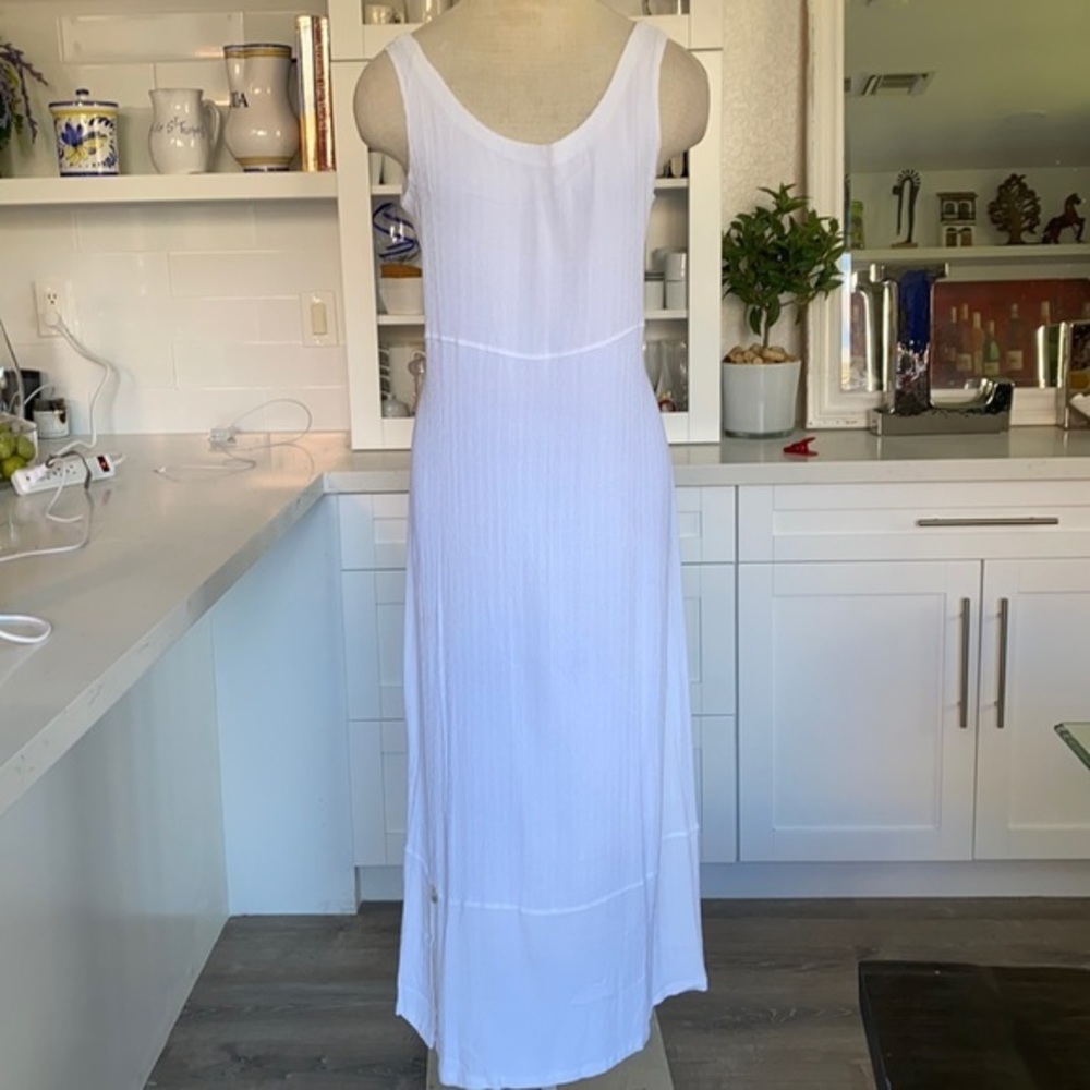 Crepe dress, maxi, bright‎ white